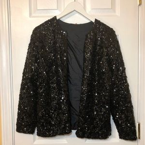 Black long sleeve sequin blazer